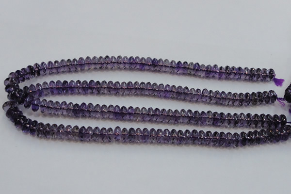 CSA23 15.5 inches 5*10mm faceted rondelle synthetic amethyst beads