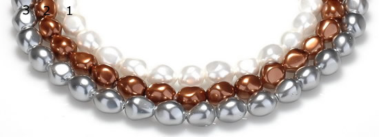 CSB03 16 inches 12*16mm nugget shell pearl beads Wholesale