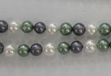 CSB1011 15.5 inches 6mm round mixed color shell pearl beads