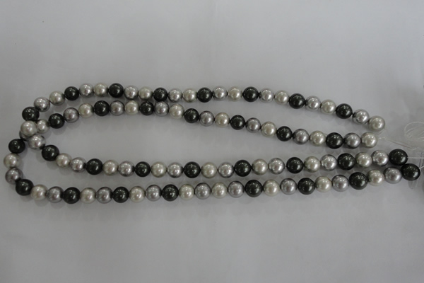 CSB1038 15.5 inches 8mm round mixed color shell pearl beads