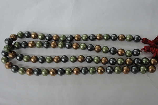 CSB1057 15.5 inches 10mm round mixed color shell pearl beads