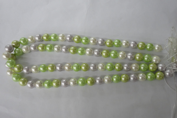 CSB1061 15.5 inches 10mm round mixed color shell pearl beads
