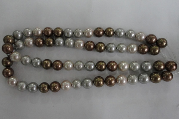 CSB1091 15.5 inches 12mm round mixed color shell pearl beads