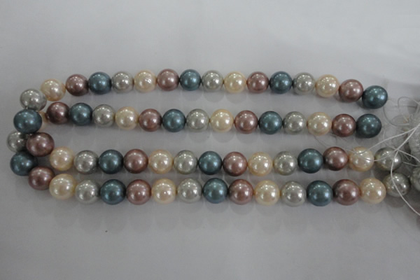 CSB1094 15.5 inches 12mm round mixed color shell pearl beads