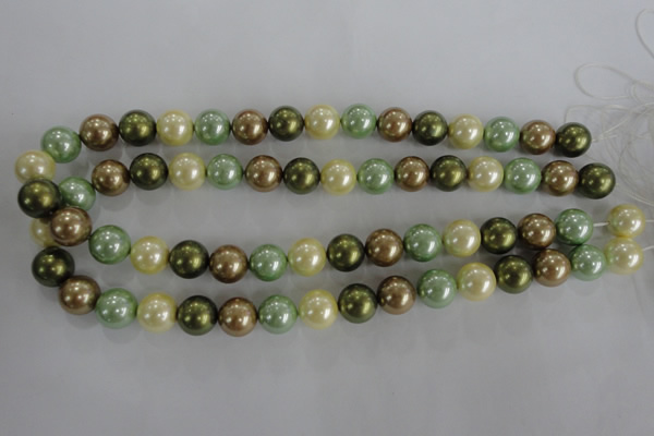 CSB1107 15.5 inches 12mm round mixed color shell pearl beads