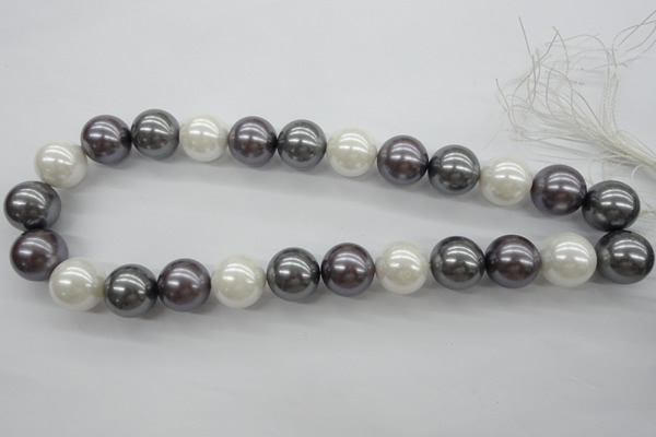 CSB1150 15.5 inches 16mm round mixed color shell pearl beads