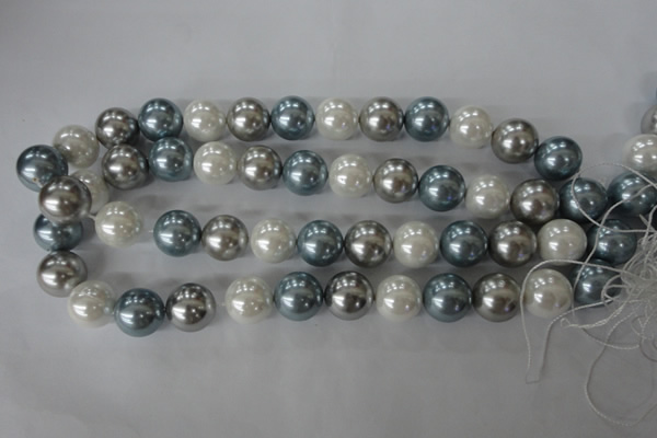 CSB1151 15.5 inches 16mm round mixed color shell pearl beads