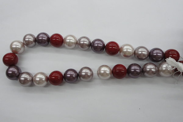 CSB1154 15.5 inches 16mm round mixed color shell pearl beads