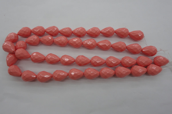 CSB1167 15.5 inches 15*20mm faceted teardrop shell pearl beads