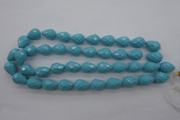 CSB1172 15.5 inches 15*20mm faceted teardrop shell pearl beads
