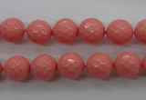 CSB1178 15.5 inches 10mm faceted round shell pearl beads