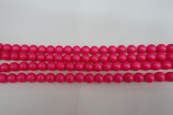CSB1300 15.5 inches 4mm matte round shell pearl beads wholesale