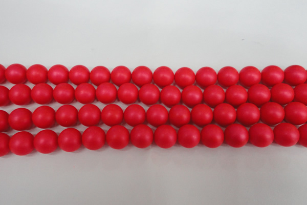 CSB1306 15.5 inches 6mm matte round shell pearl beads wholesale