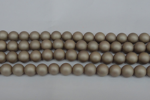 CSB1323 15.5 inches 10mm matte round shell pearl beads wholesale