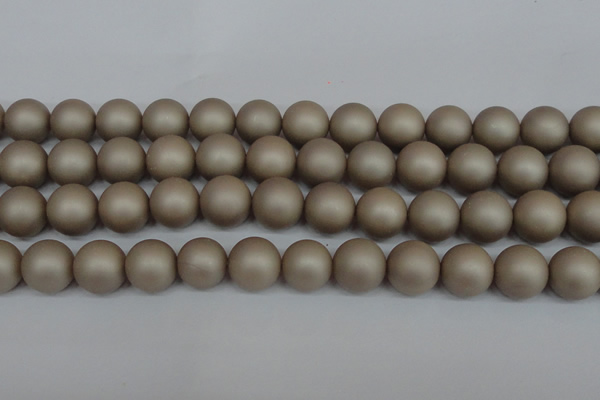 CSB1324 15.5 inches 12mm matte round shell pearl beads wholesale