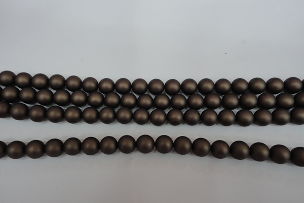 CSB1330 15.5 inches 4mm matte round shell pearl beads wholesale