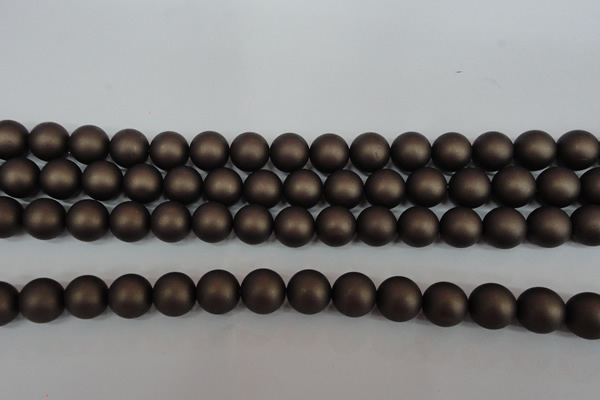 CSB1332 15.5 inches 8mm matte round shell pearl beads wholesale