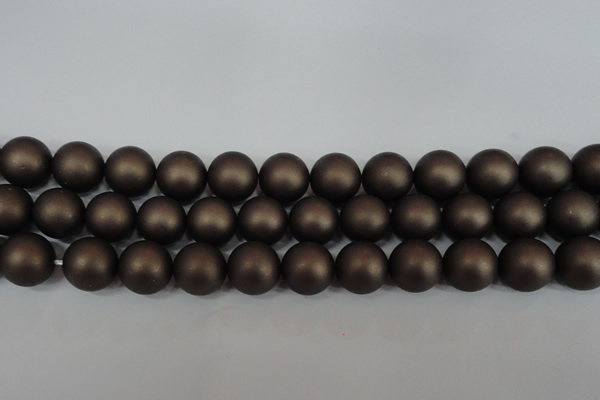 CSB1334 15.5 inches 12mm matte round shell pearl beads wholesale