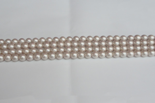 CSB1355 15.5 inches 4mm matte round shell pearl beads wholesale