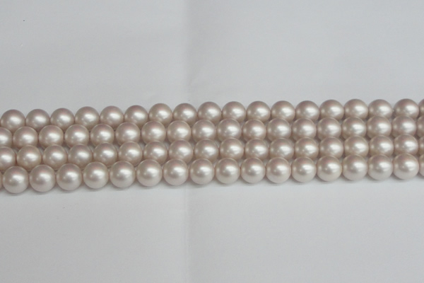 CSB1358 15.5 inches 10mm matte round shell pearl beads wholesale