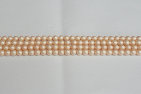 CSB1360 15.5 inches 4mm matte round shell pearl beads wholesale