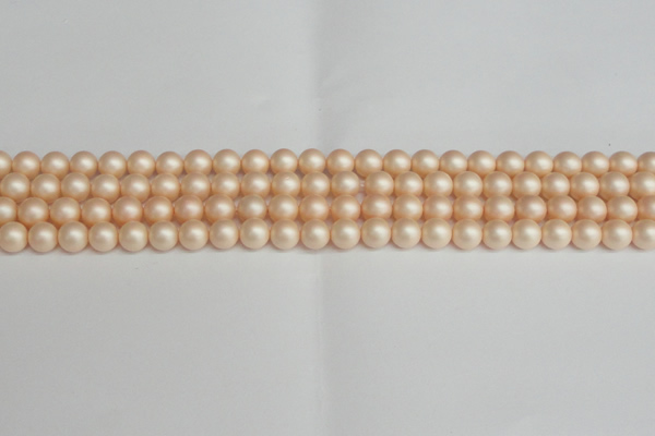 CSB1361 15.5 inches 6mm matte round shell pearl beads wholesale