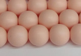 CSB1369 15.5 inches 12mm matte round shell pearl beads wholesale