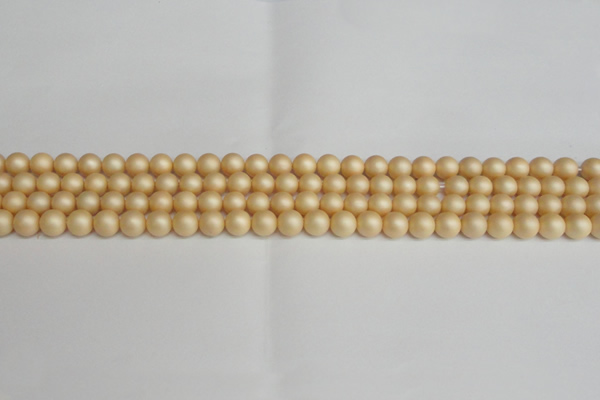 CSB1375 15.5 inches 4mm matte round shell pearl beads wholesale