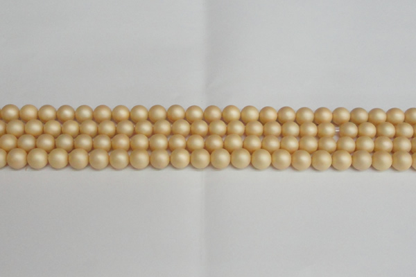 CSB1376 15.5 inches 6mm matte round shell pearl beads wholesale