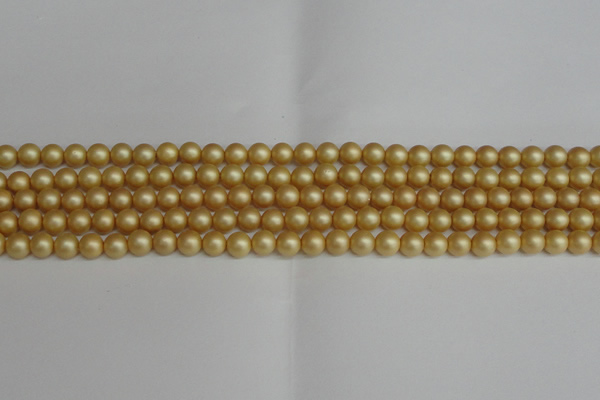 CSB1380 15.5 inches 4mm matte round shell pearl beads wholesale