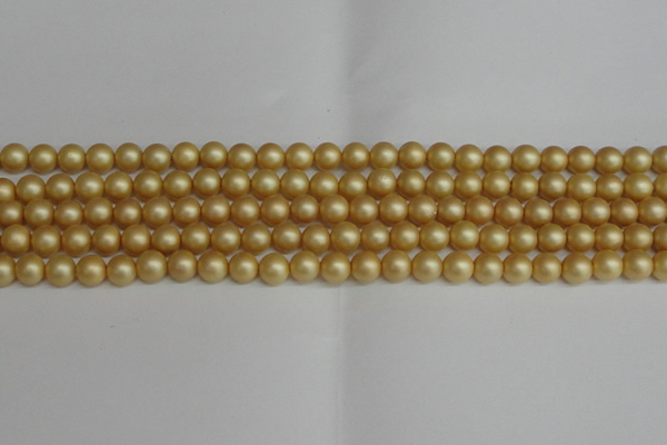CSB1381 15.5 inches 6mm matte round shell pearl beads wholesale