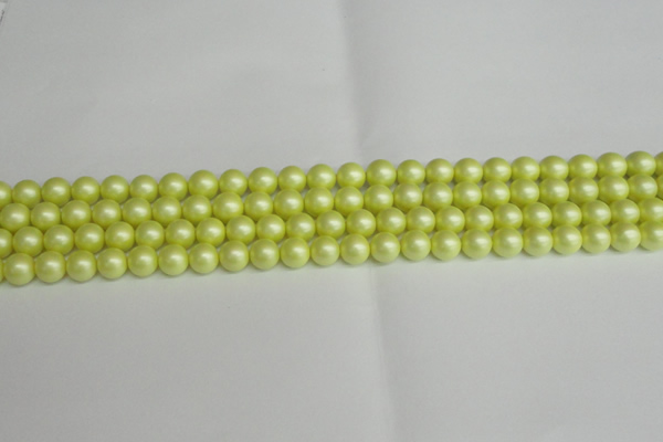 CSB1385 15.5 inches 4mm matte round shell pearl beads wholesale