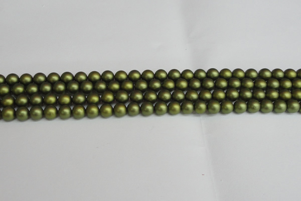CSB1396 15.5 inches 6mm matte round shell pearl beads wholesale