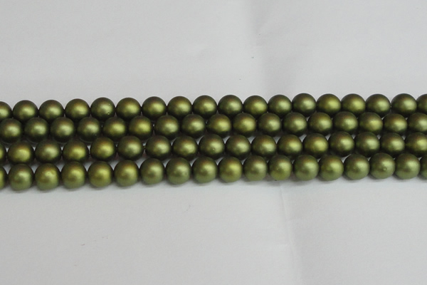 CSB1399 15.5 inches 12mm matte round shell pearl beads wholesale