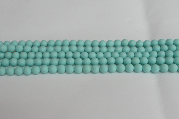 CSB1400 15.5 inches 4mm matte round shell pearl beads wholesale