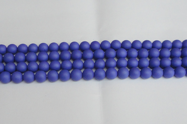 CSB1413 15.5 inches 10mm matte round shell pearl beads wholesale