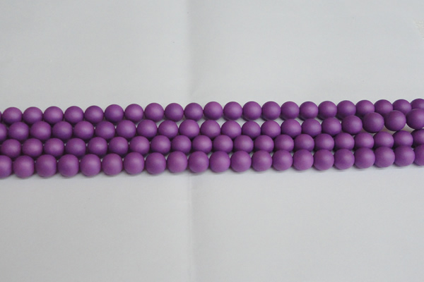CSB1415 15.5 inches 4mm matte round shell pearl beads wholesale