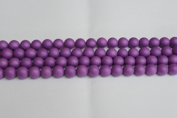 CSB1418 15.5 inches 10mm matte round shell pearl beads wholesale