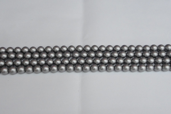 CSB1441 15.5 inches 6mm matte round shell pearl beads wholesale