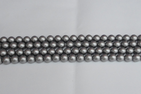 CSB1442 15.5 inches 8mm matte round shell pearl beads wholesale