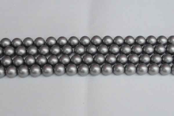 CSB1444 15.5 inches 12mm matte round shell pearl beads wholesale