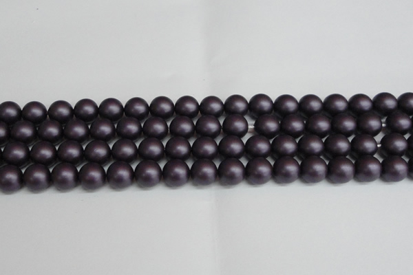 CSB1448 15.5 inches 10mm matte round shell pearl beads wholesale