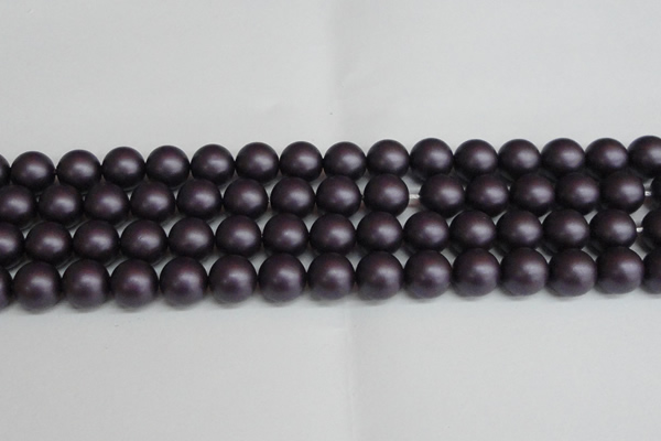 CSB1449 15.5 inches 12mm matte round shell pearl beads wholesale