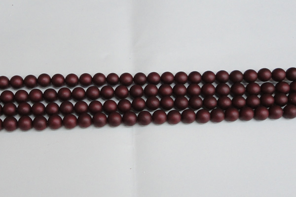 CSB1451 15.5 inches 6mm matte round shell pearl beads wholesale