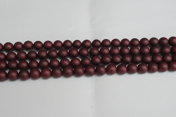 CSB1453 15.5 inches 10mm matte round shell pearl beads wholesale
