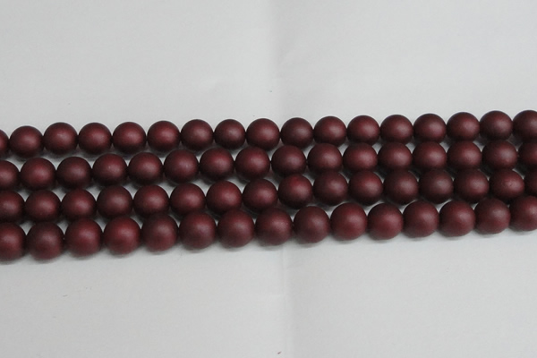 CSB1454 15.5 inches 12mm matte round shell pearl beads wholesale