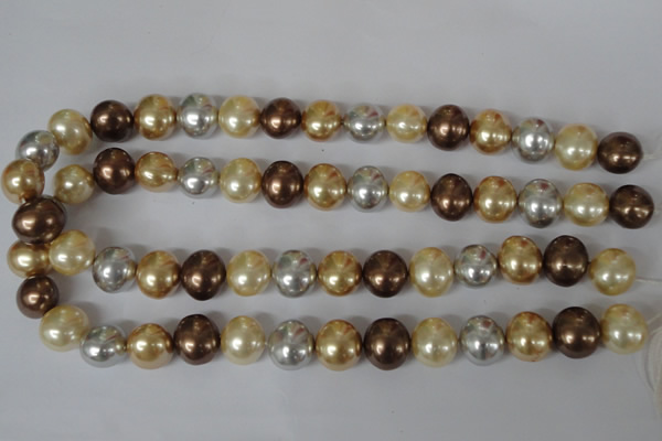 CSB155 15.5 inches 12*15mm – 13*16mm oval mixed color shell pearl beads