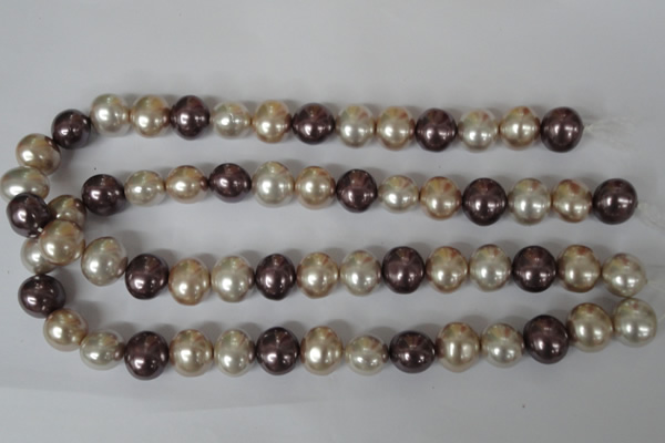 CSB157 15.5 inches 12*15mm – 13*16mm oval mixed color shell pearl beads