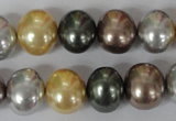 CSB158 15.5 inches 12*15mm – 13*16mm oval mixed color shell pearl beads