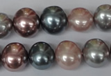 CSB159 15.5 inches 12*15mm – 13*16mm oval mixed color shell pearl beads